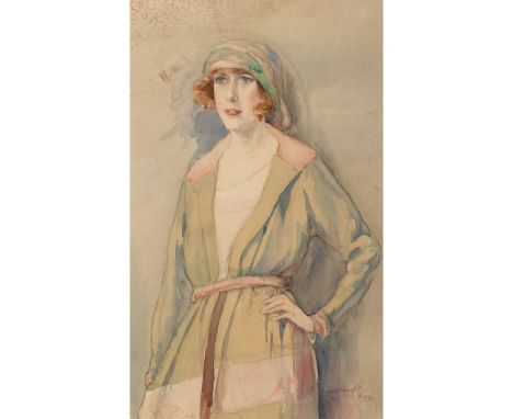 § DAME LAURA KNIGHT R.A. (1877-1970)  PORTRAIT OF A LADY signed and indistinctly dated in pencil (lower right), watercolour a