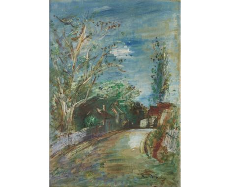 § JEAN DUFY (FRENCH 1888-1964) ROUTE DE RIVES (TOURAINE) Signed (lower right), oil on canvas(64.5cm x 45.5cm (25.25in x 17.75