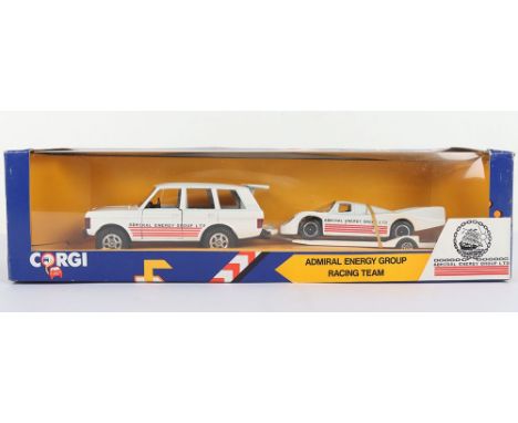 Corgi Admiral Energy Group Racing Team Gift Set 17 circa 1987, contains: Range Rover white/black interior and Porsche racing 