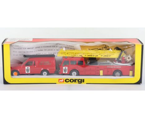 Corgi Toys Code 1 Wiltshire Fire Brigade Dennis T.L. and Ford Escort U.V. Van gift Set, Wiltshire Fire Brigade commissioned C