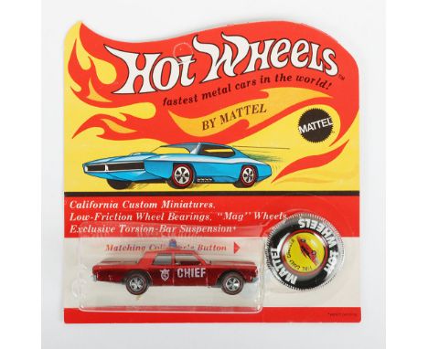 Hot Wheels Redline By Mattel Fire Chief Cruiser, 6469, spectraflame red, window clear, white interior, metal collector’s butt