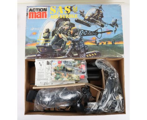 Action Man SAS Air Strike Helicopter circa 1978 Cat No 934879, working rotor and mounted heavy machine gun, complete with L11