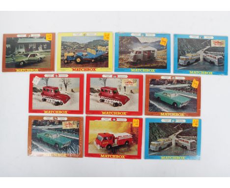 Ten USA issue Matchbox Lesney Regular Wheels Jigsaw Puzzles, 29 Fire Pumper, 2 x 31 Lincoln Continental, 34 VW Camper,  2 x 3