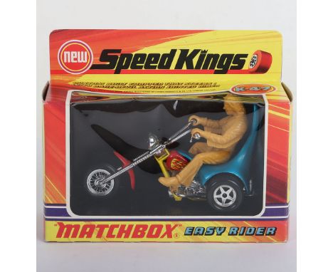 Matchbox Speed Kings K-47 Easy Rider, metallic blue seat, red tank, chrome forks, red front mudguard, in mint boxed original 