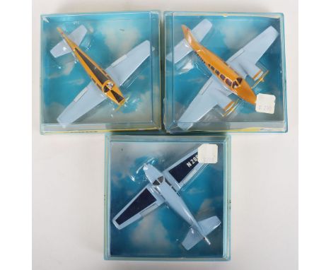 Three Corgi Aircraft Models,1301 Piper Cherokee Arrow pale blue/brown/yellow, 1301 Piper Cherokee Arrow pale blue/dark blue l
