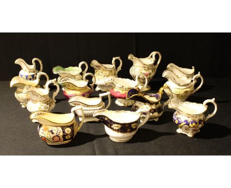 A Grainger Worcester Malvern shape cream jug,  pattern 1044X,  c1845;  a Copeland and Garrett cream jug,  pattern 4780,  c183