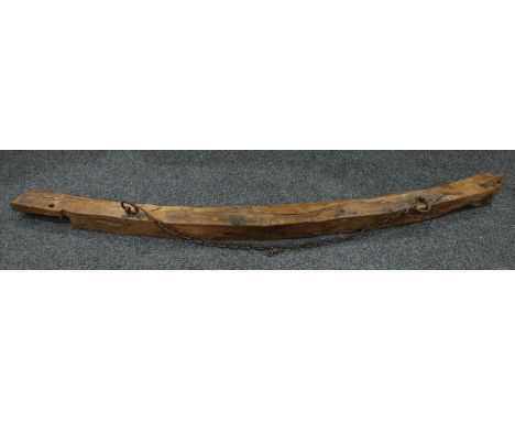 Architectural salvage - a 19th century curved oak beam. 142cm long 