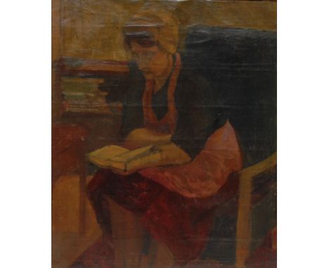 Scottish School (early 20th century)  Portrait of a Lady Reading a Book  oil on canvas, 53cm x 44cm 