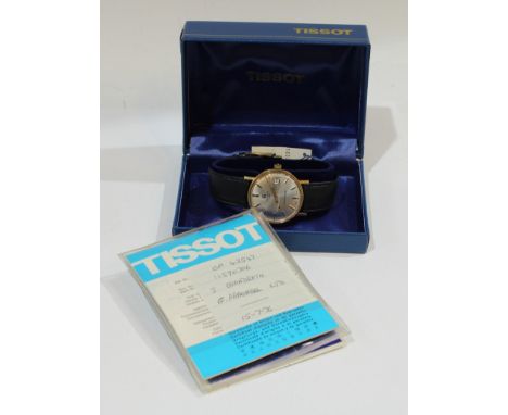 A gentleman's Tissot watch, Seamaster Seven, champagne dial, baton indicators, date aperture, boxed with original paperwork, 