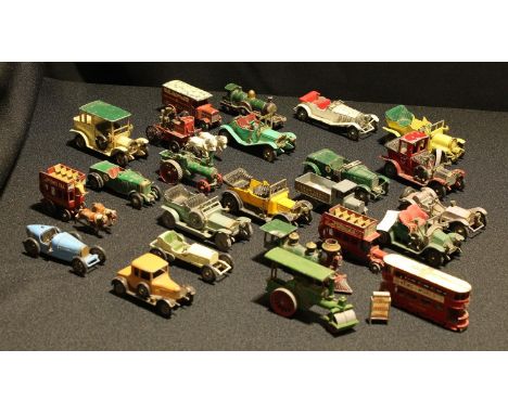 Model Cars - a Lesney model of a carriage, Lipton's Tea; another Fire Engine; others, steam roller, Santa Fe, Duke of Connaug