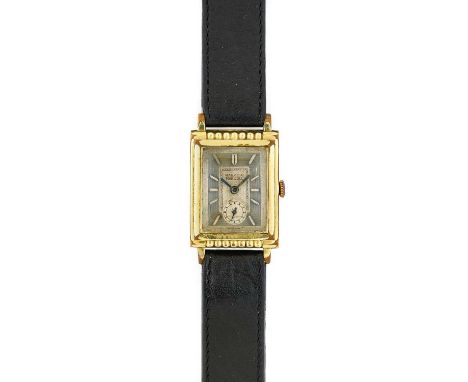 Rolex Marconi: A Rolled Gold Rectangular Shaped Wristwatch, signed Marconi Special, ref: 1340, circa 1940, manual wound lever