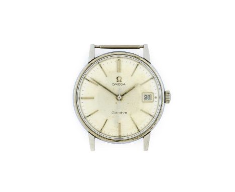 Omega: A Stainless Steel Calendar Centre Seconds Wristwatch, signed Omega, model: Geneve, ref: 136.011, 1968, (calibre 613) m