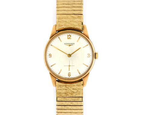Longines: A 9 Carat Gold Wristwatch, signed Longines, 1965, (calibre 370) manual wound lever movement signed and numbered 144