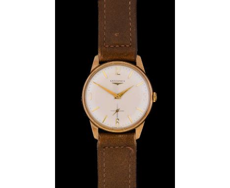 Longines: A 9 Carat Gold Wristwatch, signed Longines, 1964, (calibre 370) manual wound lever movement signed and numbered 128