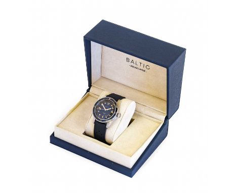 Baltic: A Stainless Steel Automatic Centre Seconds Wristwatch, signed Baltic, 200m, model: Aquascaphe Blue Gilt, circa 2021, 