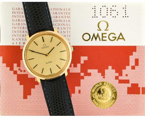 Omega: A Gold Plated Wristwatch, signed Omega, model: De Ville, ref: 111.0107, 1979, (calibre 625) manual wound lever movemen