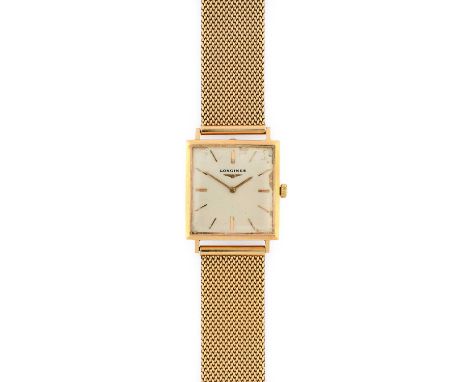 Longines: An 18 Carat Gold Wristwatch, signed Longines, circa 1965, (calibre 19.4) manual wound lever movement signed and num
