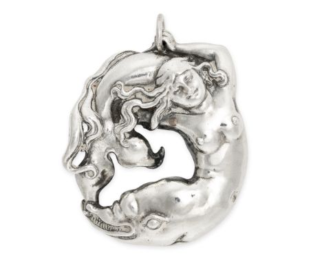 HANS HANSEN, A VINTAGE DANISH MERMAID PENDANT in silver, designed as a stylised mermaid, signed Hans Hansen, stamped Denmark 