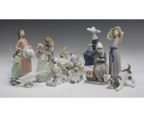 Twenty Lladro figures, including Rosalinda, No. 4836, Happy Birthday, No. 5429, Quick Seller, No. 1267, Lolita, No. 5192, Pie