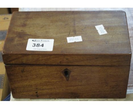 Small 19th Century mahogany tea caddy.