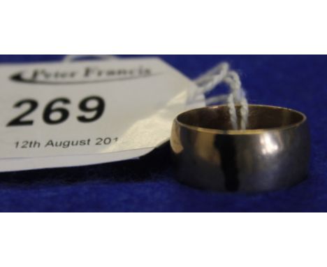 Yellow metal band ring tested as 9ct gold. CONDITION REPORT: 5.5 grams