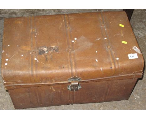 Vintage tin trunk.