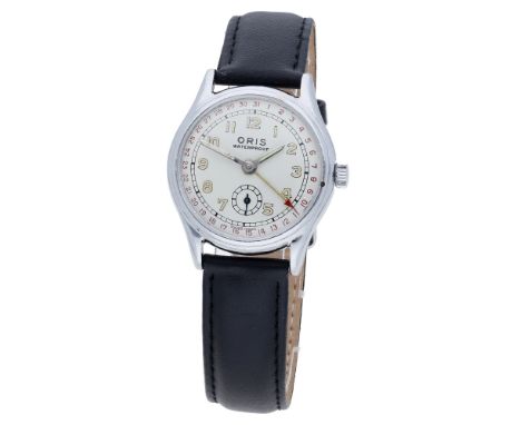 Oris. A stainless steel wristwatch with date, Antimagnetic, circa 1950. Movement: cal. 453, manual winding, 7 jewels. Dial: c