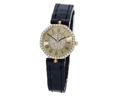 Gérald Genta / Graff. A lady’s gold and diamond-set octagonal wristwatch, Ref. 1907 7, circa 1990. Movement: cal. 21, manual 