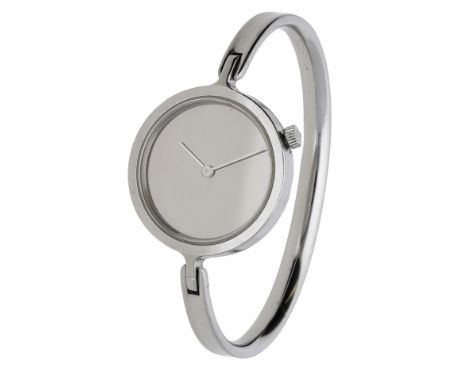 Georg Jensen. A stainless steel bangle watch, Ref. no. 337, Vivianna Torun, circa 2010. Movement: quartz. Dial: mirrored. Cas