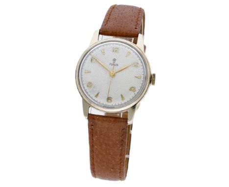 Tudor. A gold wristwatch, circa 1953. Movement: cal. 1187/94, manual winding, 15 jewels. Dial: silvered, honeycomb pattern, a