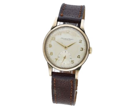 International Watch Co. A gold wristwatch, circa 1965. Movement: Cal. C.88, manual winding. Dial: silvered, applied Arabic nu