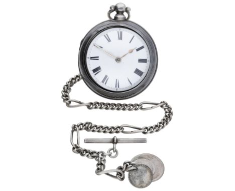 William Snashall, Marden. A silver pair cased verge watch, 1853. Movement: gilt full plate, verge escapement, pierced and eng