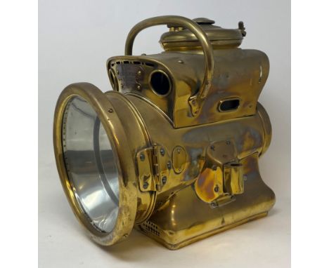A large brass Lucas King of the Road Head-Light Jos. Lucas Ltd, B'Ham, No. 576, 31 cm high 