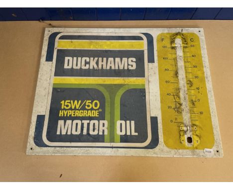 A Duckhams 15W/50 Hypergrade Motor oil forecourt thermometer sign, lacks thermometer, 51 x 66 cm and a Michelin forecourt roa