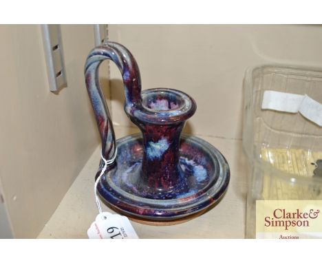A Stornoway pottery chamber stick