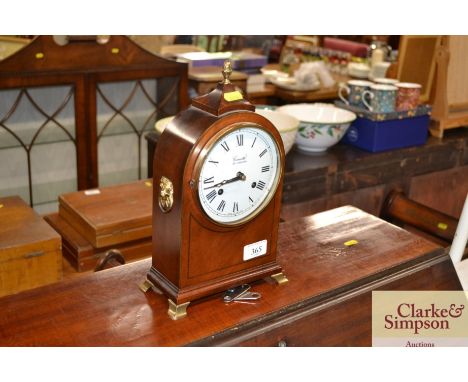 A Comitti of London two hole mahogany cased mantle clock