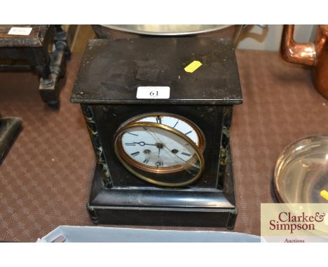 A Victorian marble cased mantel clock