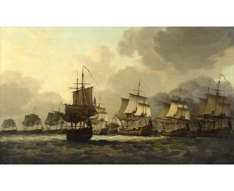 Dominic Serres (Auch 1722-1793 London)Vice-Admiral Parker's Action with the Dutch Fleet on the Dogger Bank, 1781, the opening