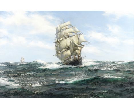 Montague Dawson (British, 1890-1973)'Rolling along, The Gleaner'  signed 'MONTAGUE DAWSON' (lower left); inscribed (on the st