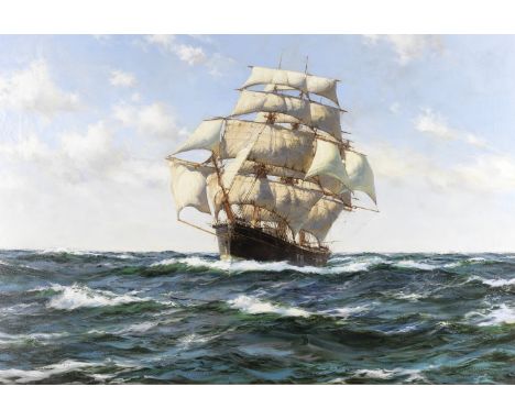 Montague Dawson (British, 1890-1973)Chrysolite in full sail signed 'MONTAGUE DAWSON' (lower left)oil on canvas38.1 x 107.3cm 