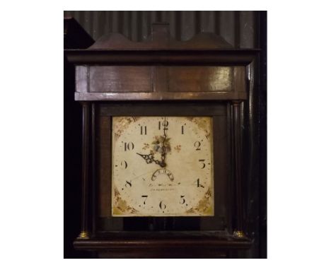 Thomas William Hay, Shrewsbury - 18th century oak longcase clock, the crossbanded door with inlaid shell motif, the 30 hour s