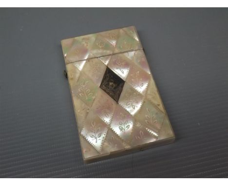 Small mother of pearl card case, 3 1/2" long  