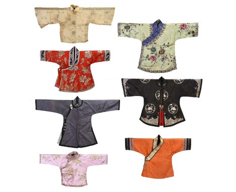 A GROUP OF CHINESE EMBROIDERED SILK AND GAUZE CHILDREN'S ROBES, EARLY-LATE 20TH CENTURY. Comprising: an early 20th century or