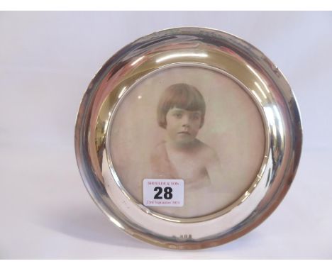 Circular silver photograph frame - B'ham 1906 (for 5"x 5")