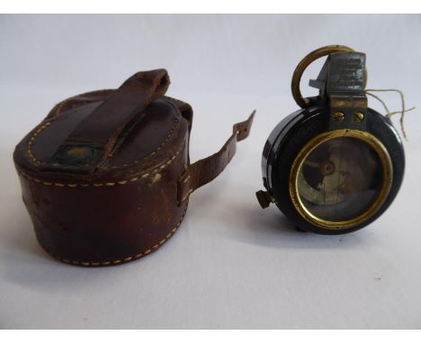 J.H.Steward liquid pneumatic compass in leather case