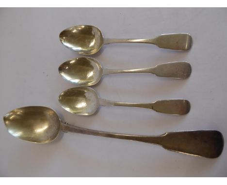 Silver serving spoon - London 1823 and dessert spoons 1822/3/4