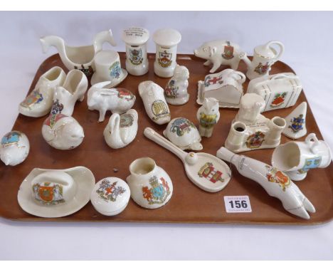 Crested Ware trinkets - pillar boxes, pig's trotter, hatching chicks etc. (24)