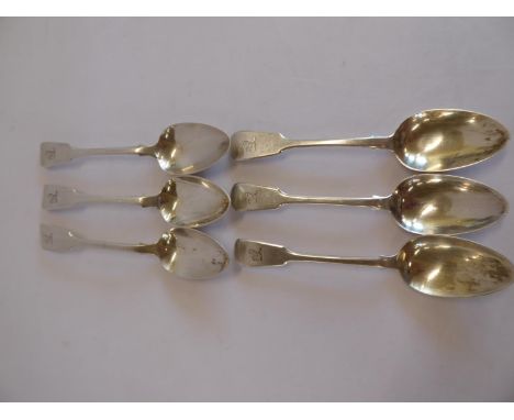 Set 6 silver dessert spoons - London 1825