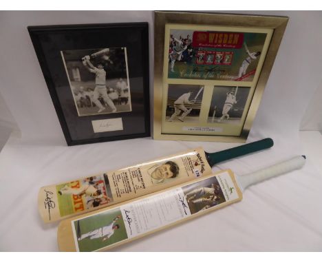 Signed cricket bats - Richard Hadlee first bowler to 400 test wickets and cricketing knights - Sir Garfield Sobers and signed