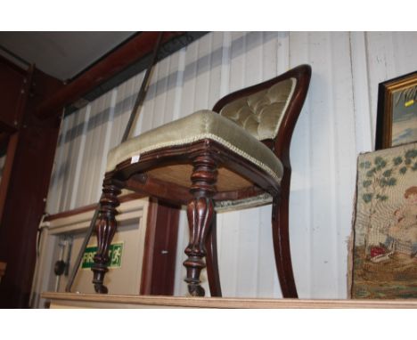 A Victorian mahogany and button back dining chair 